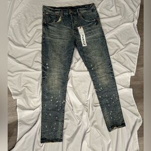 Painted slim purple brand jeans